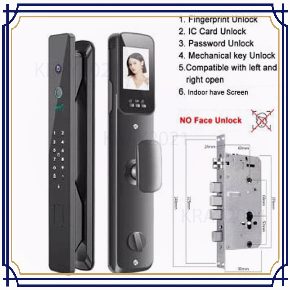 Smart Door Lock Kunci Pintu Rumah Fingerprint Password Key Card - A-X-10