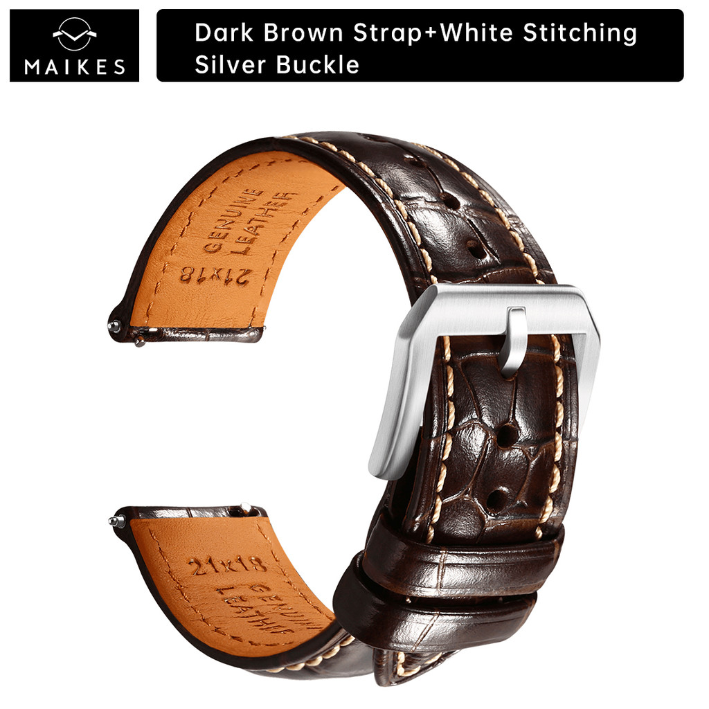 Maikes Top Quality Leather Wat Strap 20mm 22mm Accessories Watbands Braceletes For Longines Jaeger-L