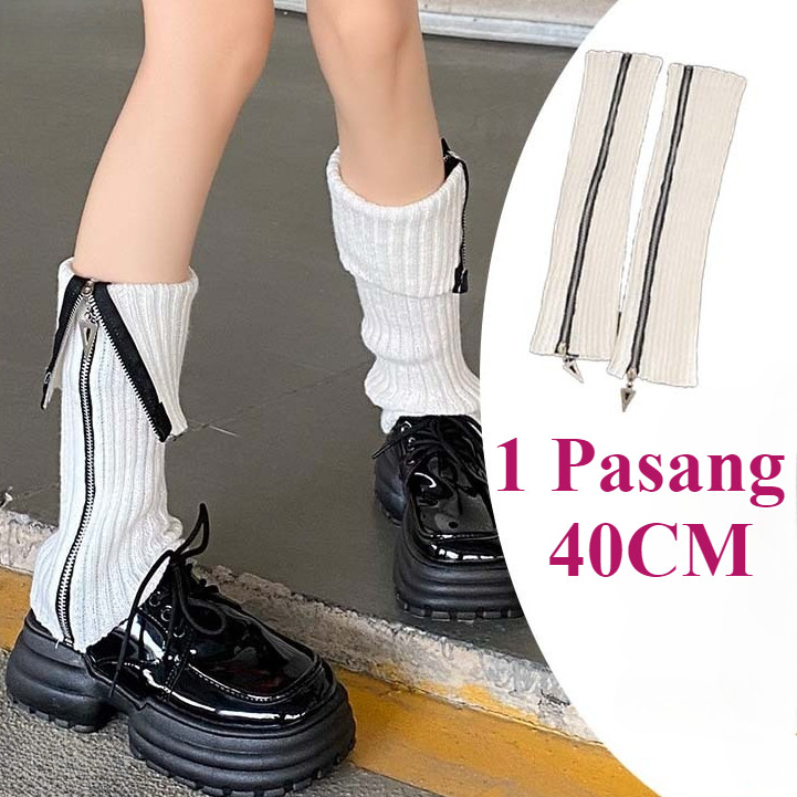Selutut Kaus Kaki Lolita Sock Zipper Boot Cover Lolita Socks