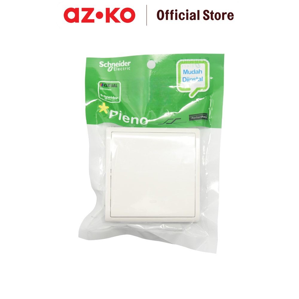 AZKO Schneider Pieno Saklar 1 Gang - Putih Saklar 1 Gang Wall Switch Saklar Dinding Switch Lampu Sak