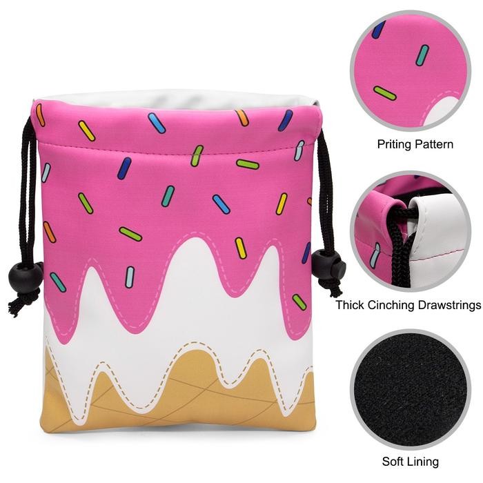 Ice Cream Golf Ball Bag - Tas Bola Golf Kantong Bola Golf Ball Pouch Golf Valuables Pouch - Pink