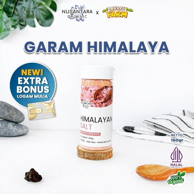 Nusantara Organic Garam Himalaya Original Himalayan Salt Pink Rock Asli Pakistan Organik 160gr Lavar