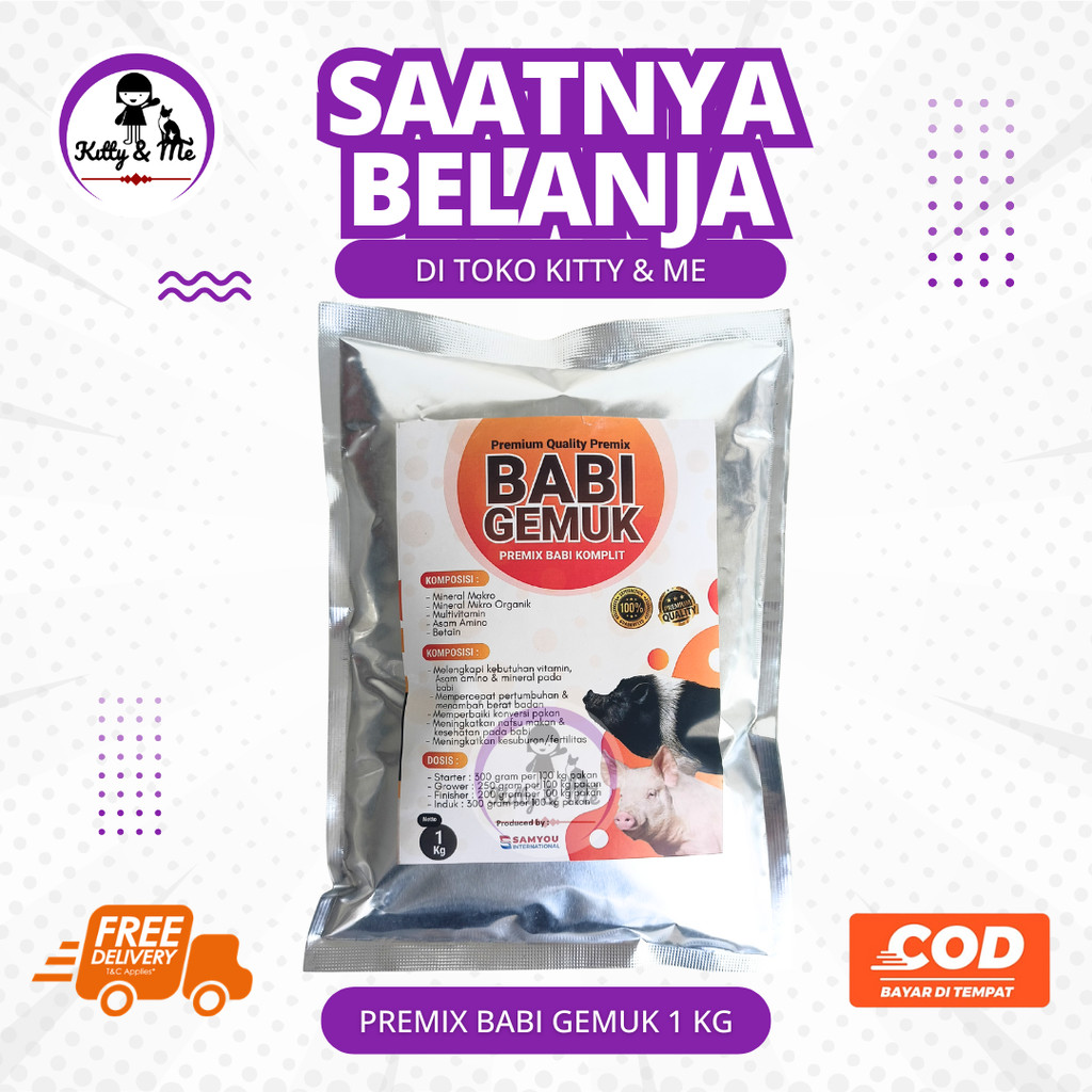 PREMIX BABI GEMUK 1 KG - Premix Babi Suplemen Vitamin Penggemuk & Menambah Nafsu Makan Babi