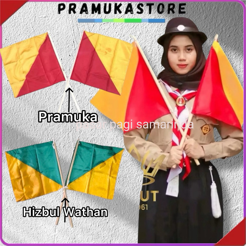 Stik Semaphore Pramuka | Stik Semaphore Hizbul Wathan 2 Stik + 2 Bendera