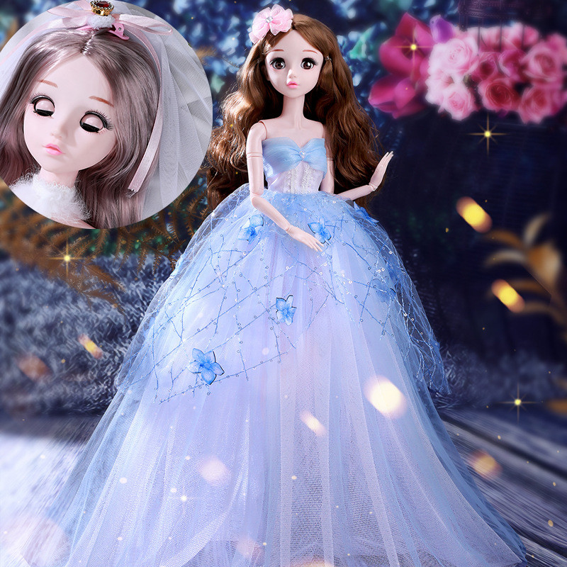 30cm / 60cm Princess Doll Blinking Doll Full Set Wedng Dress BJD Doll Kids Girl Doll Toy Gift Toys f
