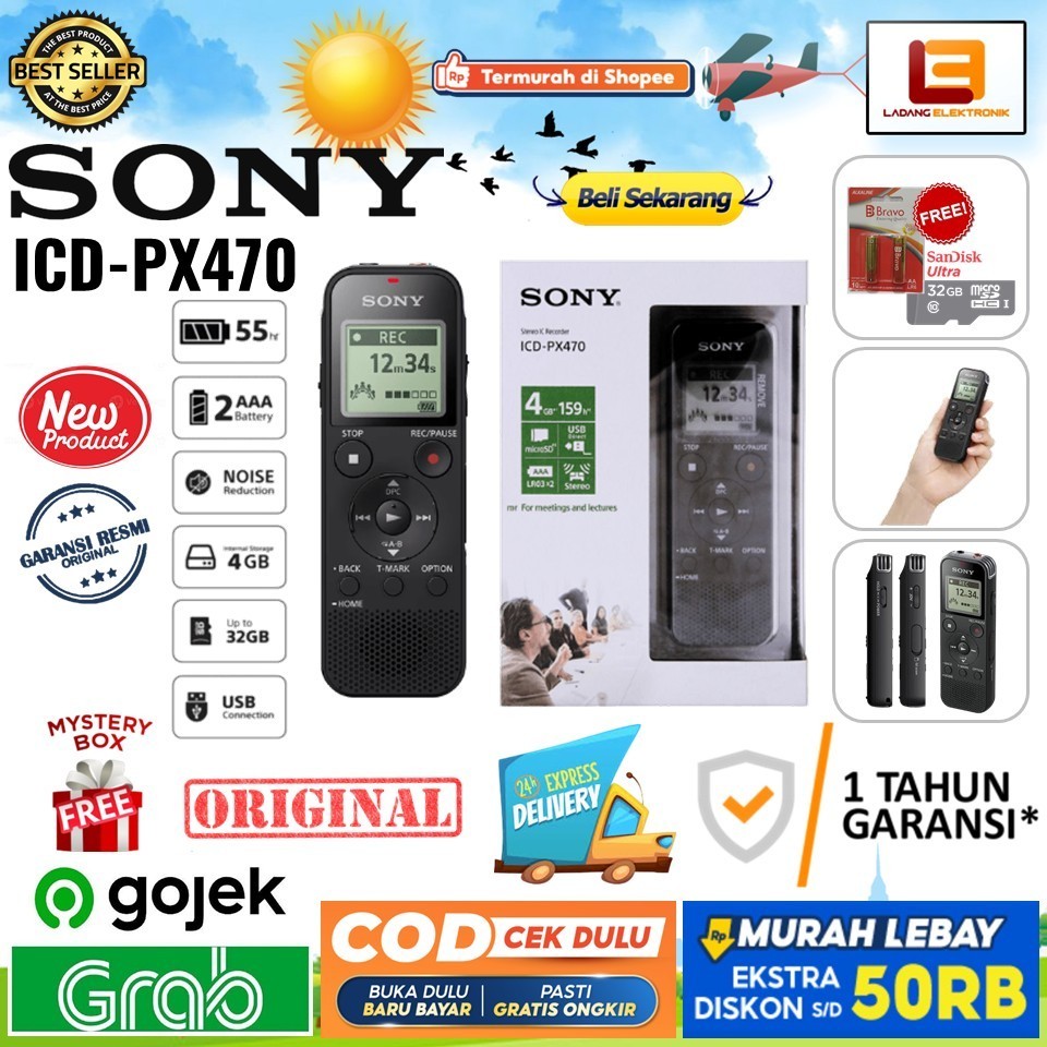 Sony ICD-PX470 Voice Recorder Perekam suara - SONY ICD-PX470 Digital Voice Recorder