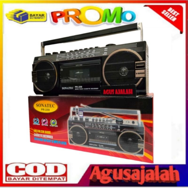 COD NEW cod Radio kaset sonatec/radio am FM sw sonatec 259/radio jadul klasic fortable radio gmc jbl