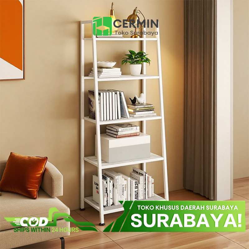 [LUMIOO] 【Pengiriman Dari Surabaya】Rak Besi Susun Rak Buku Rak Pajangan Ruang Tamu Rak Layer Besi Le