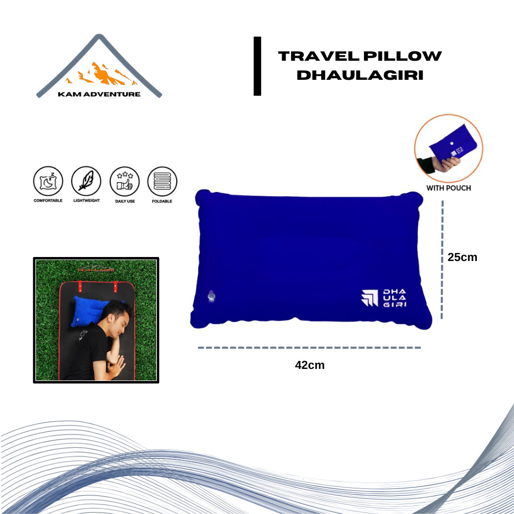 Bantal tiup dhaulagiri travel pillow camping - bantal tiup ultralight - bantal tiup camping outdoor 
