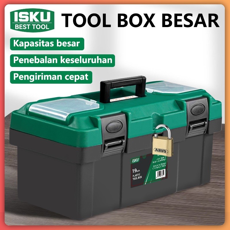 BBT - Tool Box Besar 14/17/19 Inch Bahan lengkap/2 layaer Kotak Peralatan Perkakas/kotak perkakas/bo
