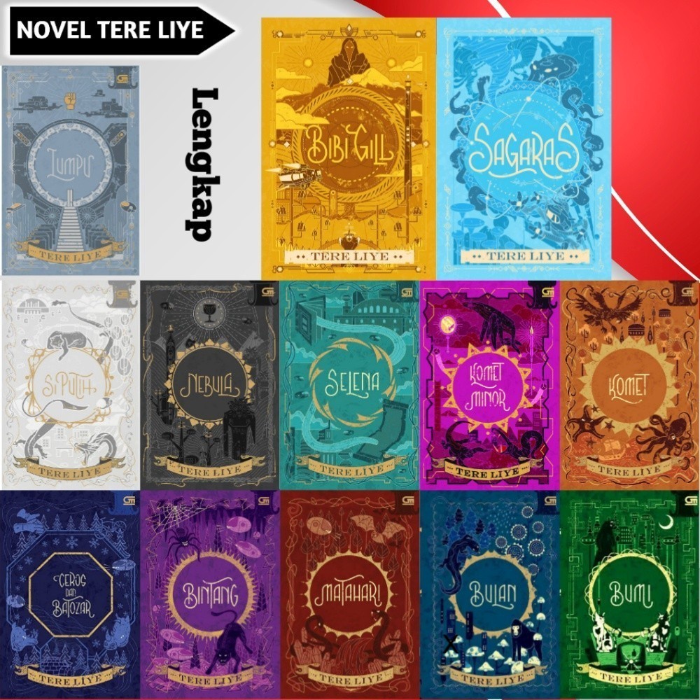 Bebas Pilih Buku Novel Tere Liye Series Paket Serial Bumi ILY Bulan Matahari Bintang Ceros dan Batoz