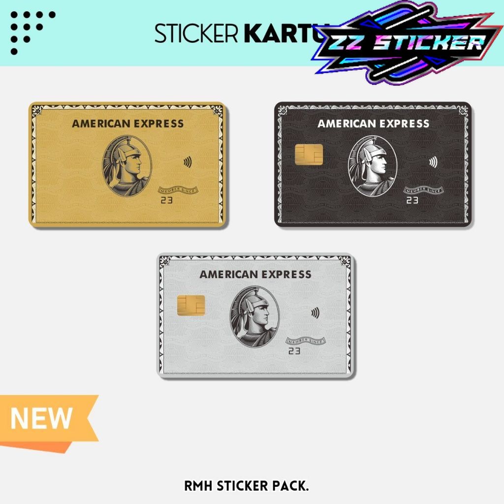 Sticker Kartu ATM | Flazz | E-M0ney / Skin Card / Garskin Kartu || Tema American Express AMEX