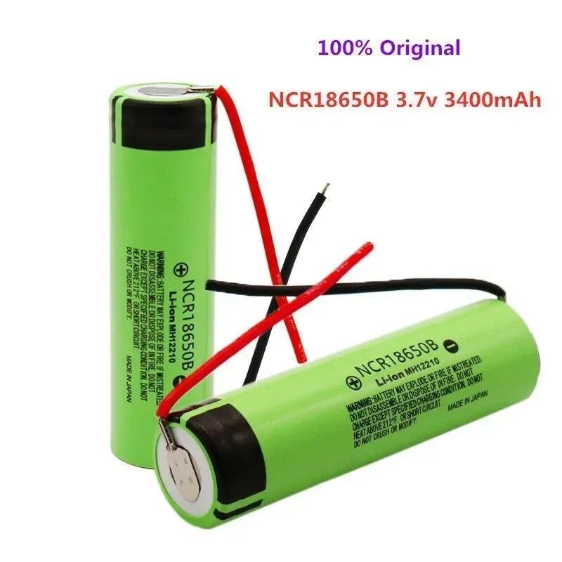 18650 battery 3.7v 3400mah ncr18650b rechargeable lithium battery 18650 battery+onic 18650 Y cable