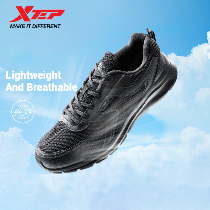 Xtep Men's Running Shoes Sports Shoes Men's Lightweight Shock Absorption Casual Shoes Student Shoes 