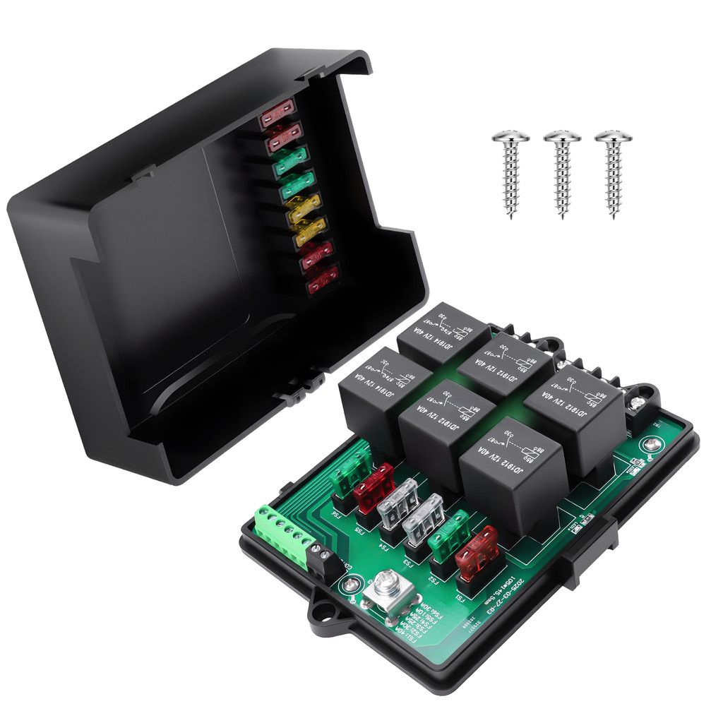 Newest 6 Ways Fuse Box Holder 12V Relay Box Fuse Relay Box Automotive Universal Fuse Panel Blade Fus