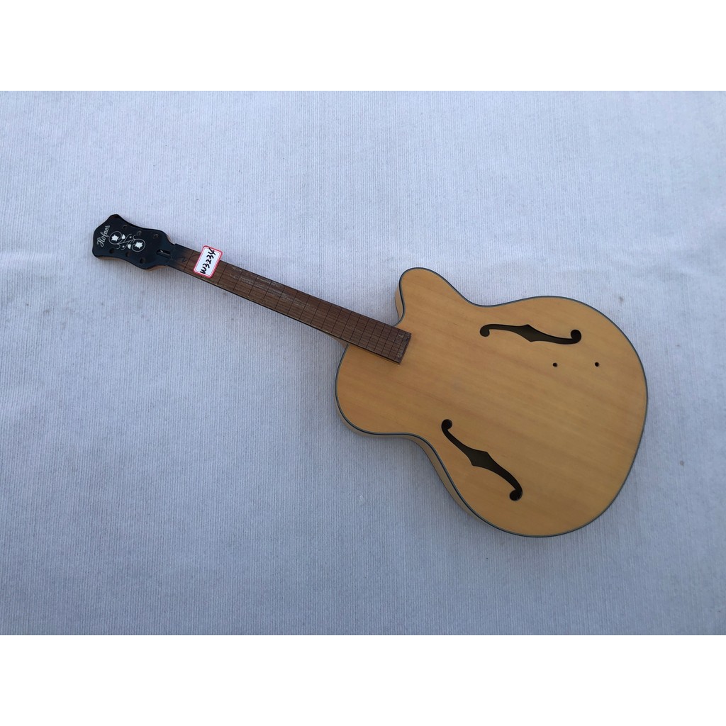 DIY Hofner Jazz Electric Guitar Flame Maple Top Back&Sides Part Guitarra without Hardes in Stok Disc