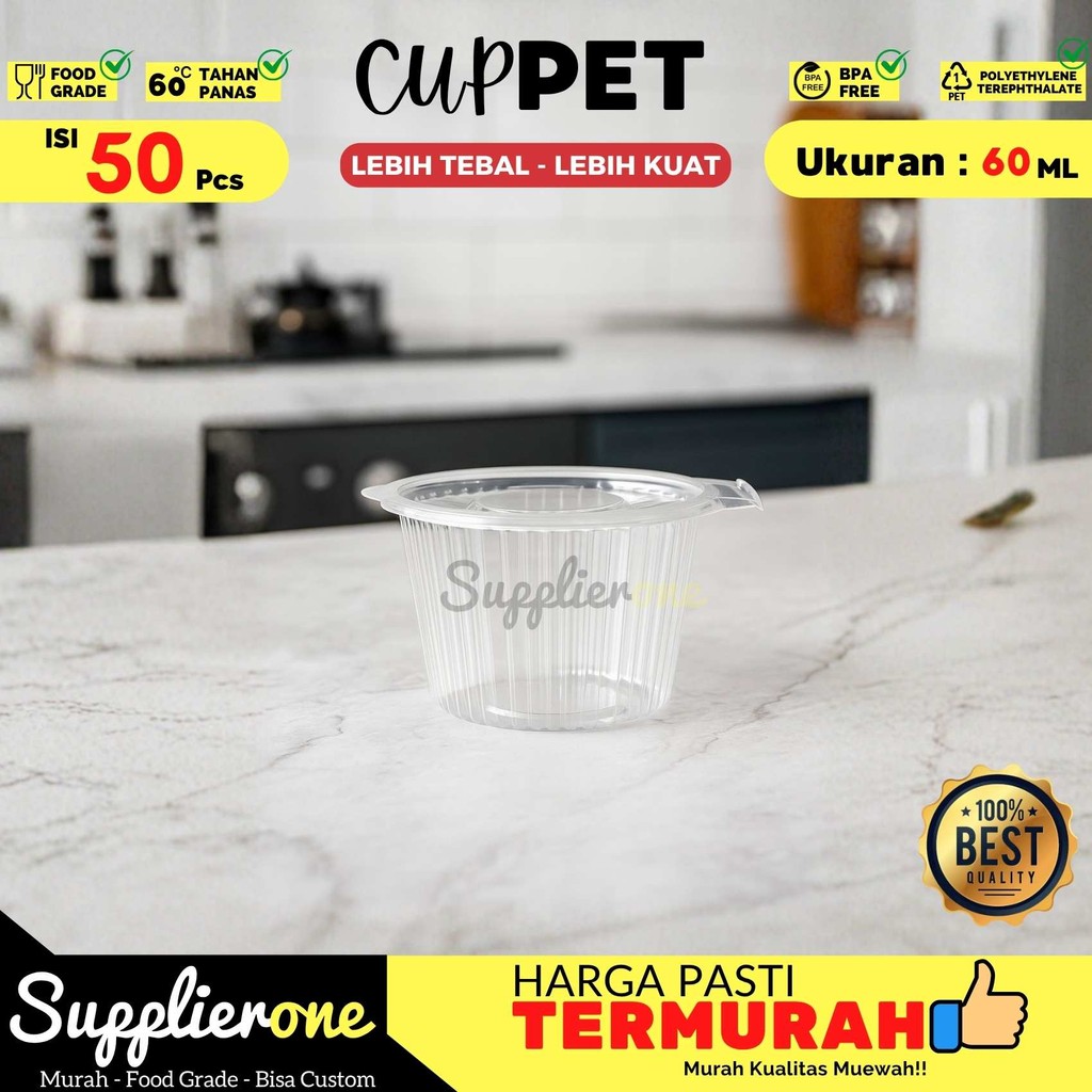 Cup Sambal Cup Pat 60ml / Cup Pat Sambal /Wadah Sambal / Tempat Sambal / Kemasan Sambal saus