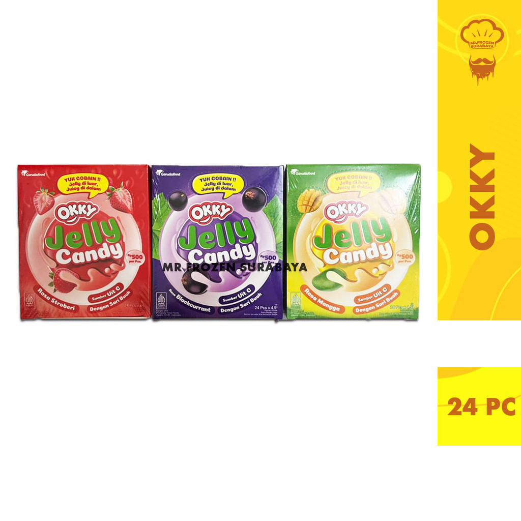 Okky Jelly Candy Permen Lunak 1 Box Isi 24 Aneka Rasa
