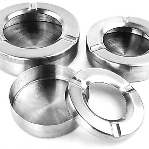 Asbak rokok Stainless Bulat / Asbak Donat /Asbak Tutup