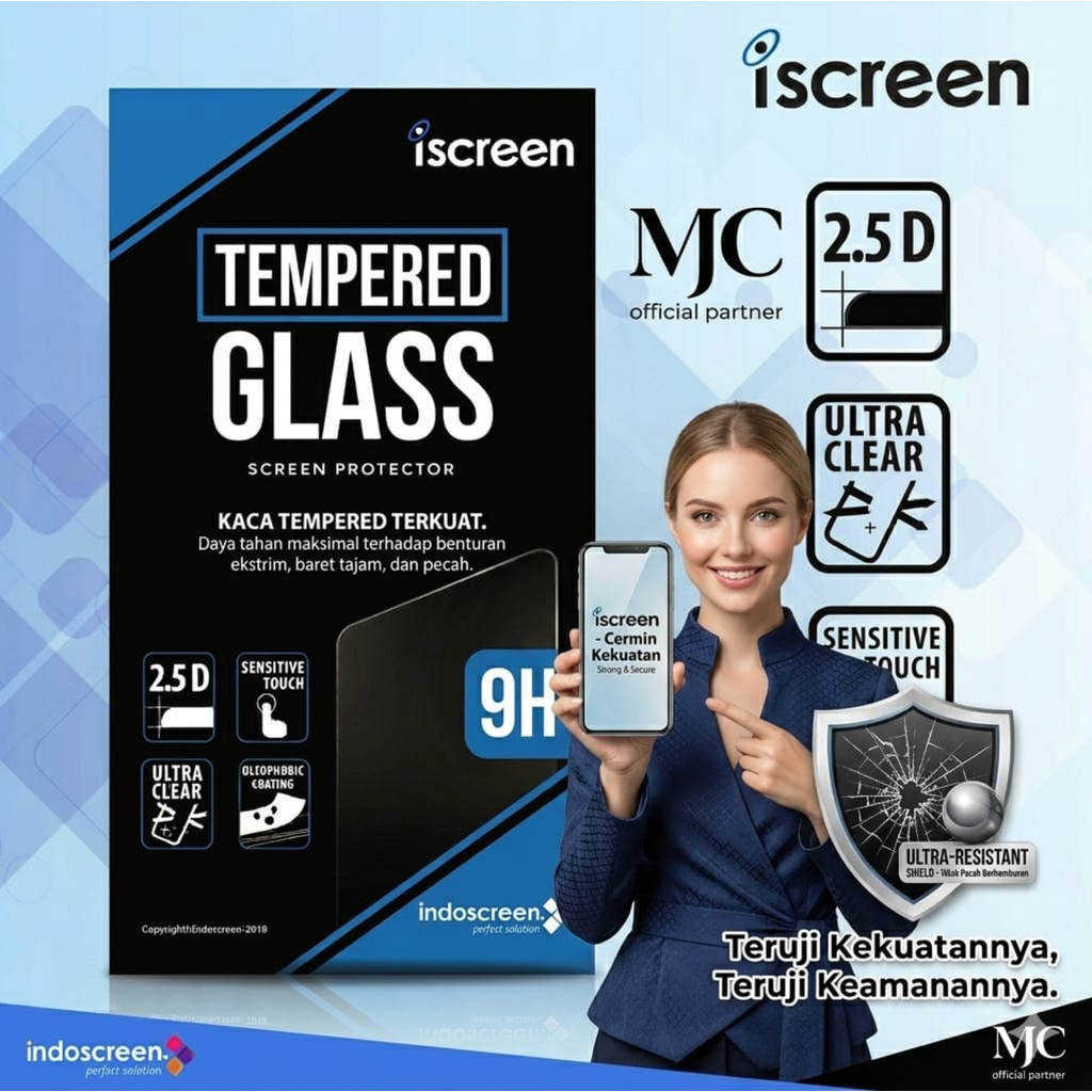iScreen Tempered Glass Vivo Y20/Y20i/Y20s/Y12s/Y33s 4G/5G Indoscreen