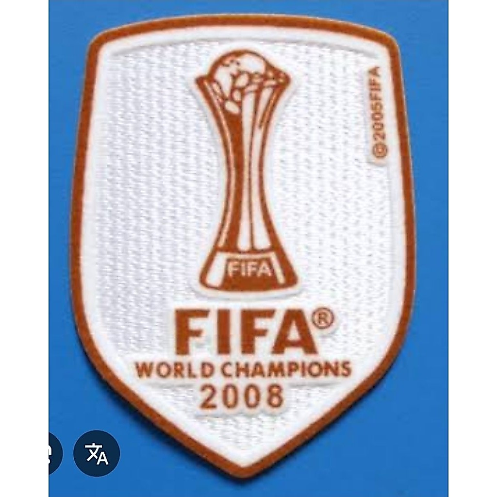 Badge Patch bola WORLD CHAMPION WCC 2008 putih untuk eMyU Maanchester Unnited