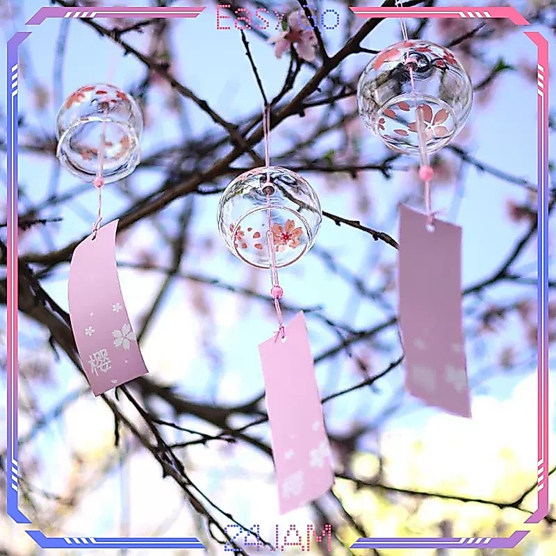Glass Wind Chimes Gaya Jepang Lonceng Angin Kaca Hiasan Lonceng Angin Gantung Gantungan Angin Loncen