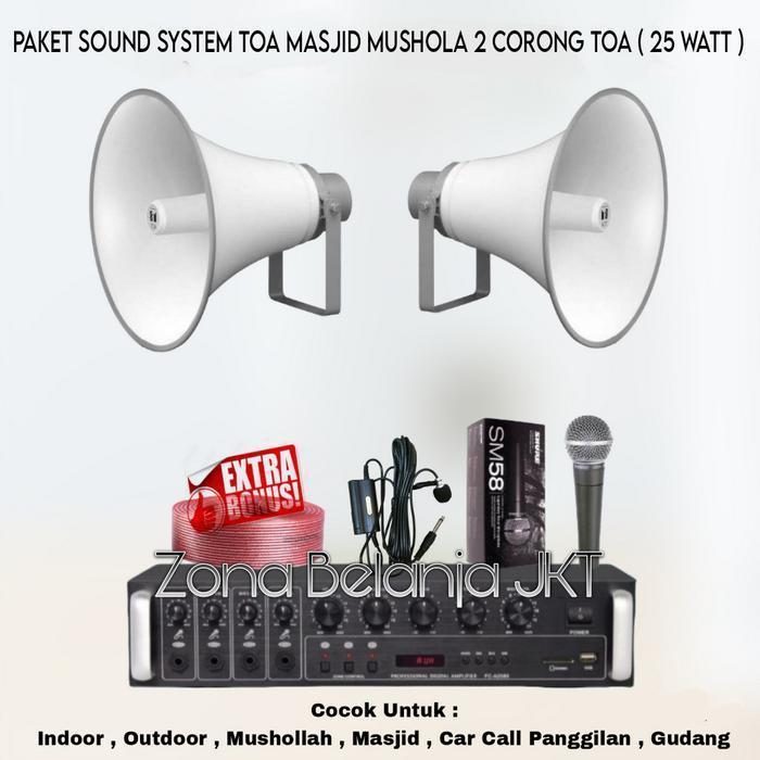 Paket Sound System Toa Masjid Mushola 2 Corong Toa 25 Watt ( SET 1 )