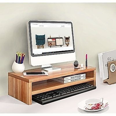 Meja Monitor Komputer Minimalis Kayu