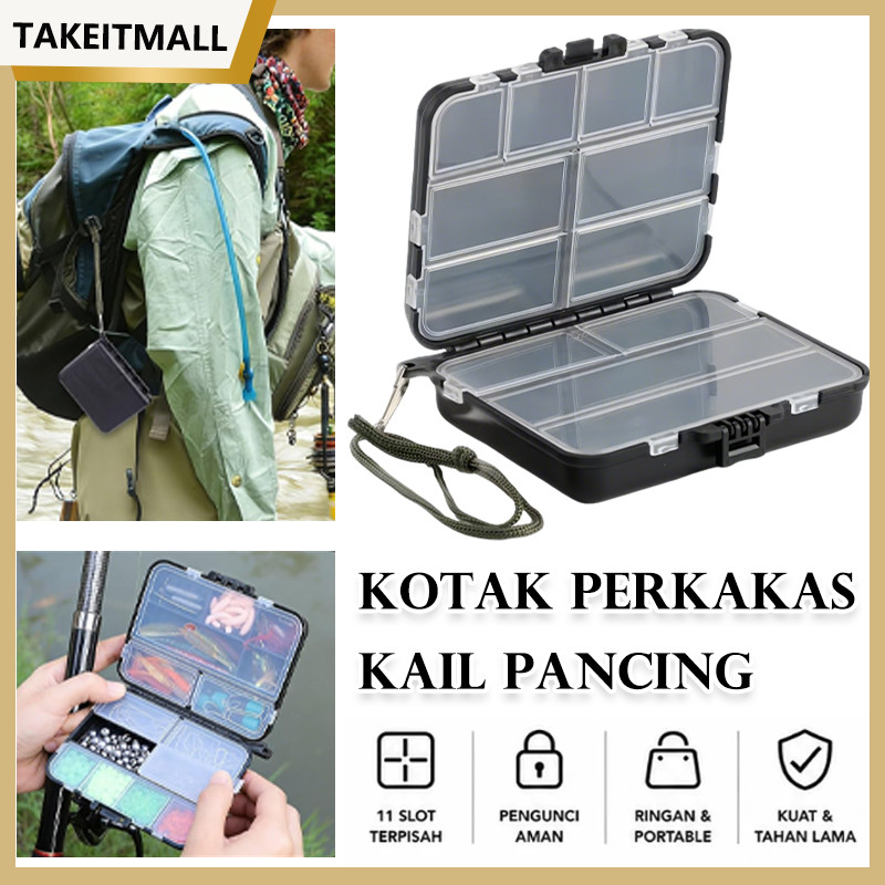 Box Perkakas Kail Pancing Waterproof / Kotak Pancing Set Lengkap Serbaguna