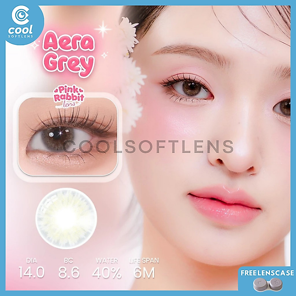 PINKRABBIT SOFTLENS AERA GREY – Normal & Minus 0,50 S/D 6,00 (1 PCS/Sebelah) / Softlens / Soft Lens 