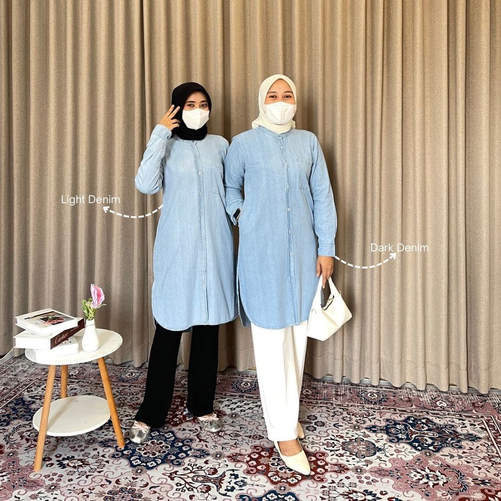Tunik Nabila Denim by Nurama | Tunik Wanita Denim
