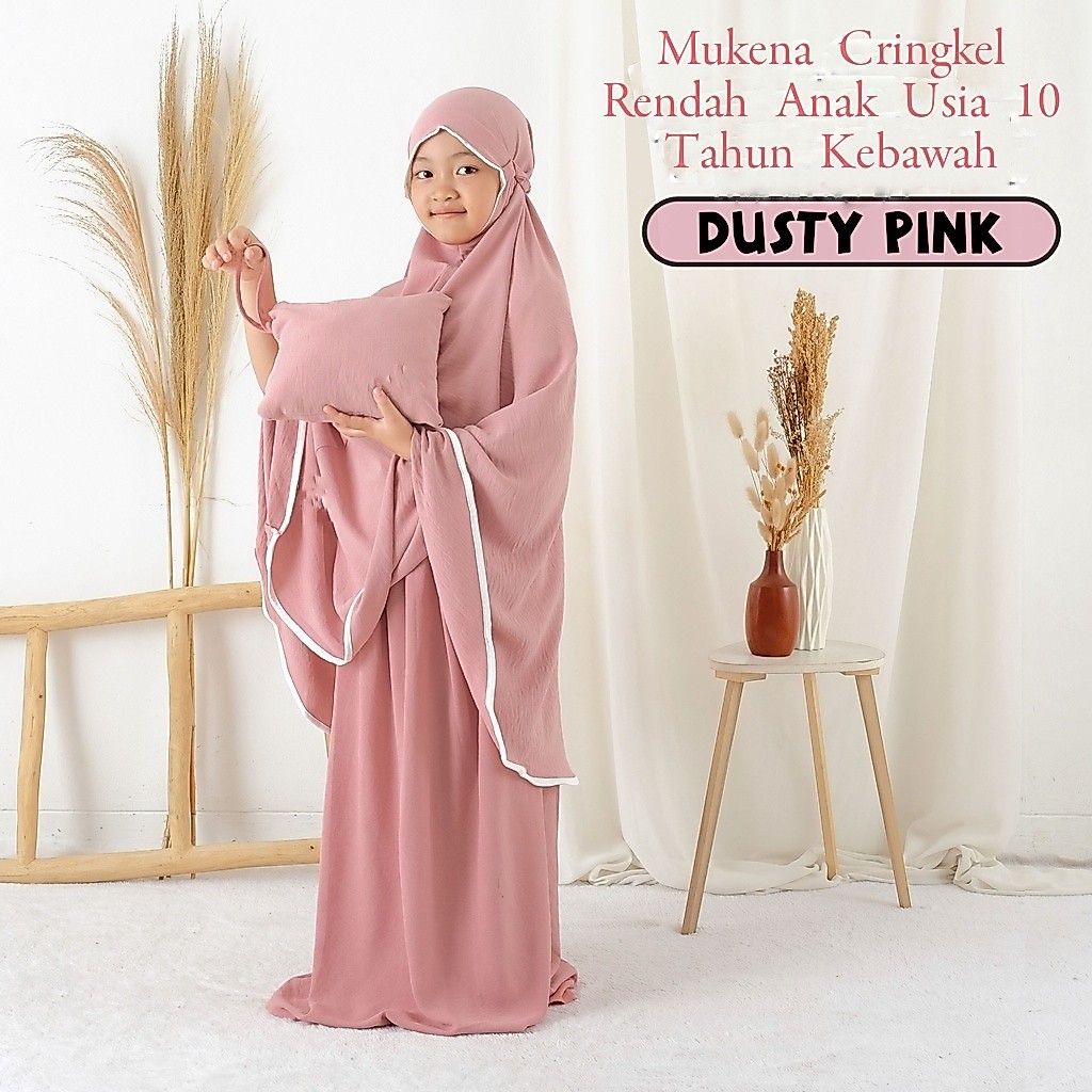 mukena rendah anak Cringkel air flow/Mukena Rendah/Mukena Cringkel/Mukena anak/Perlengkapan Sholat