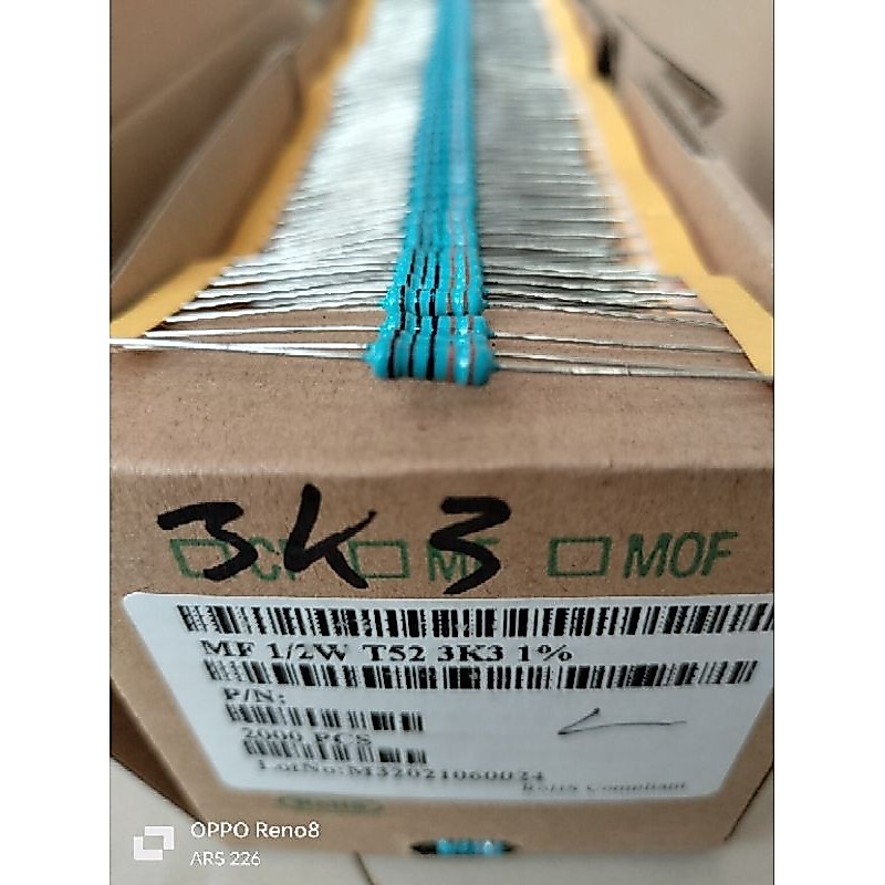 RESISTOR 1/2W 1% 3K3 TAIWAN ROLL