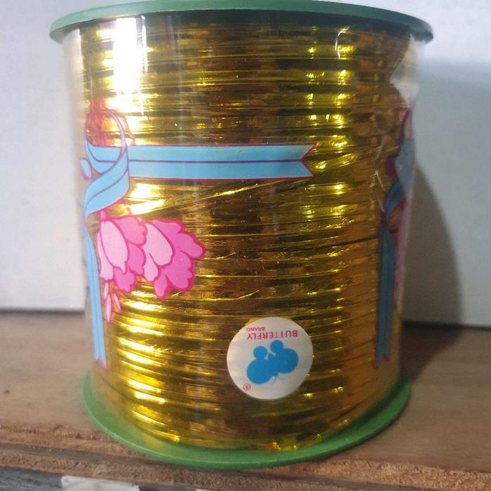 Kawat Metalik/Twist Tie 500 yard Aneka Warna merk Butterfly - Emas