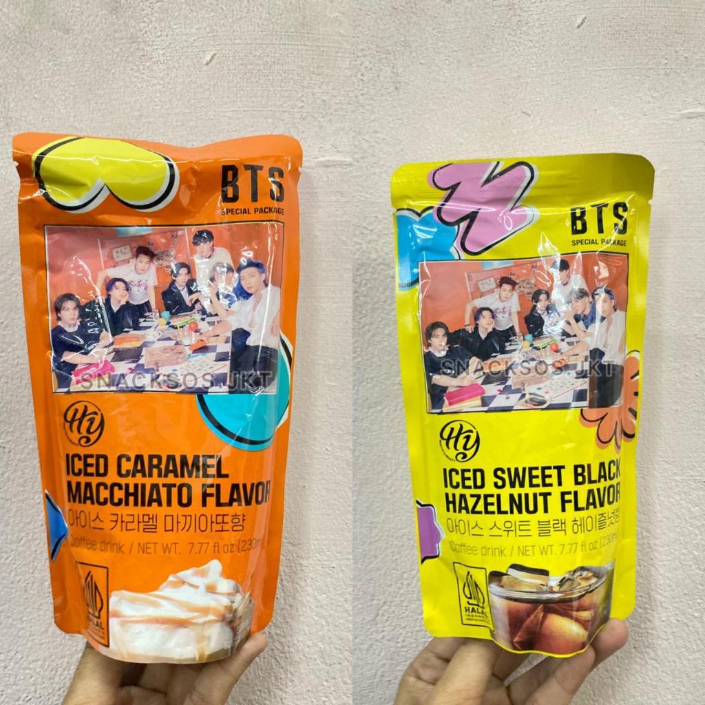 Hy BTS Iced Sweet Black Hazelnut Coffee / Ice Caramel Macchiato- Kopi Korea