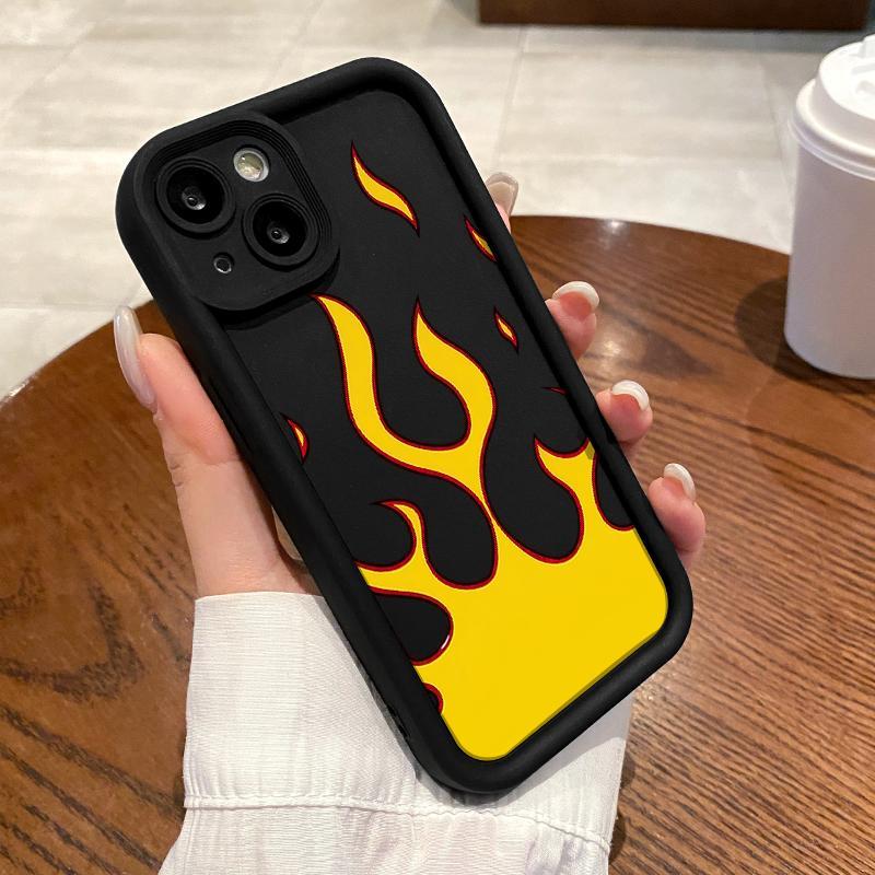 Casing Hp For Iphone Case 17 Pro 15 Max 12 Mini 13 14 16 Silicon TPU Camera Lucu Unik Api Softcase