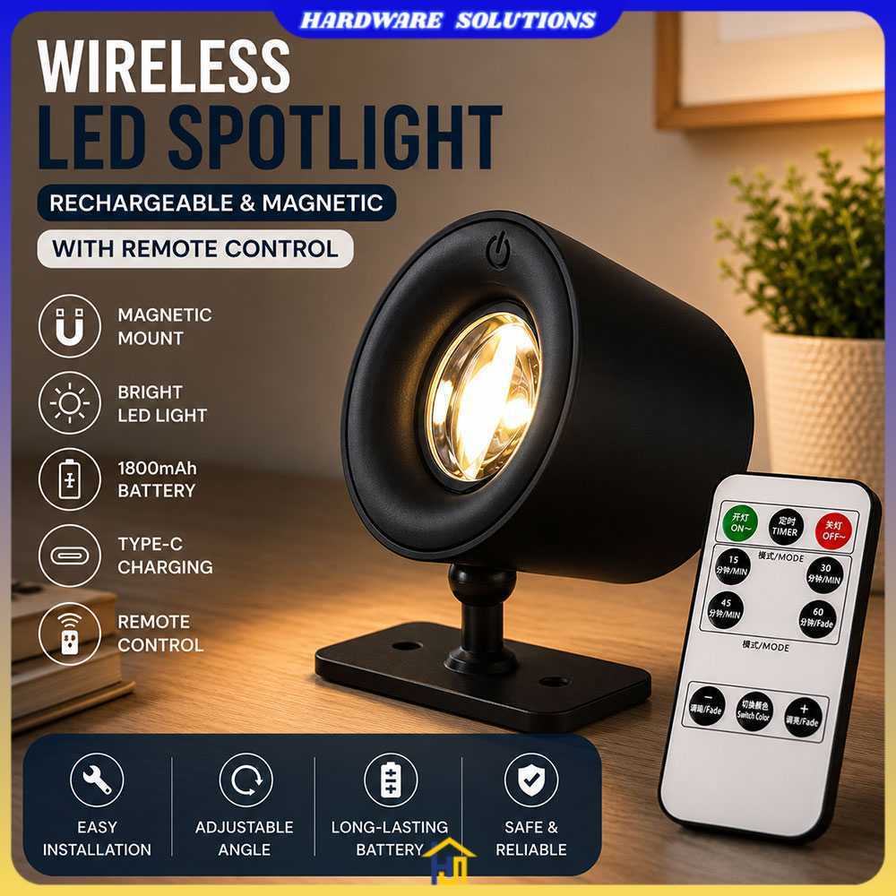 Lampu Baca Magnetik Wireless Led Spotlight Rechargeable 1800mAh - JG001