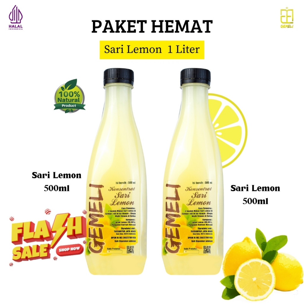 Gemeli Sari Lemon Murni 1000ml BPOM