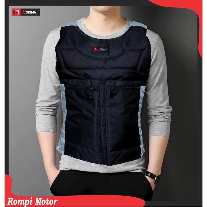 Rompi Motor Tas Anti Angin Pelindung Dada Cordura Premium - Rompi Tas Abu