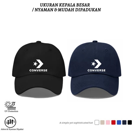 Converse Unisex's Star Chevron Cap -biru navy  Topi Converse Logo Chevron Original 100%   Baseball O