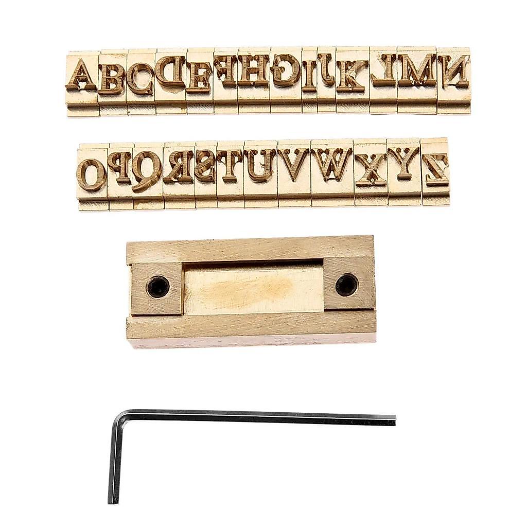 26pcs Capital Letters Gold Brass Times New Roman Stamp Molds A-Z Craving Craft Iron Press Stamping +