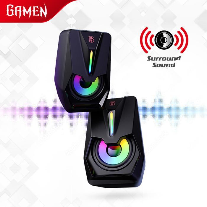 GAMEN Speaker PC Gaming Bluetooth 5.3 Surround Sound GS7 Speaker Laptop Speaker Komputer Speaker Bas