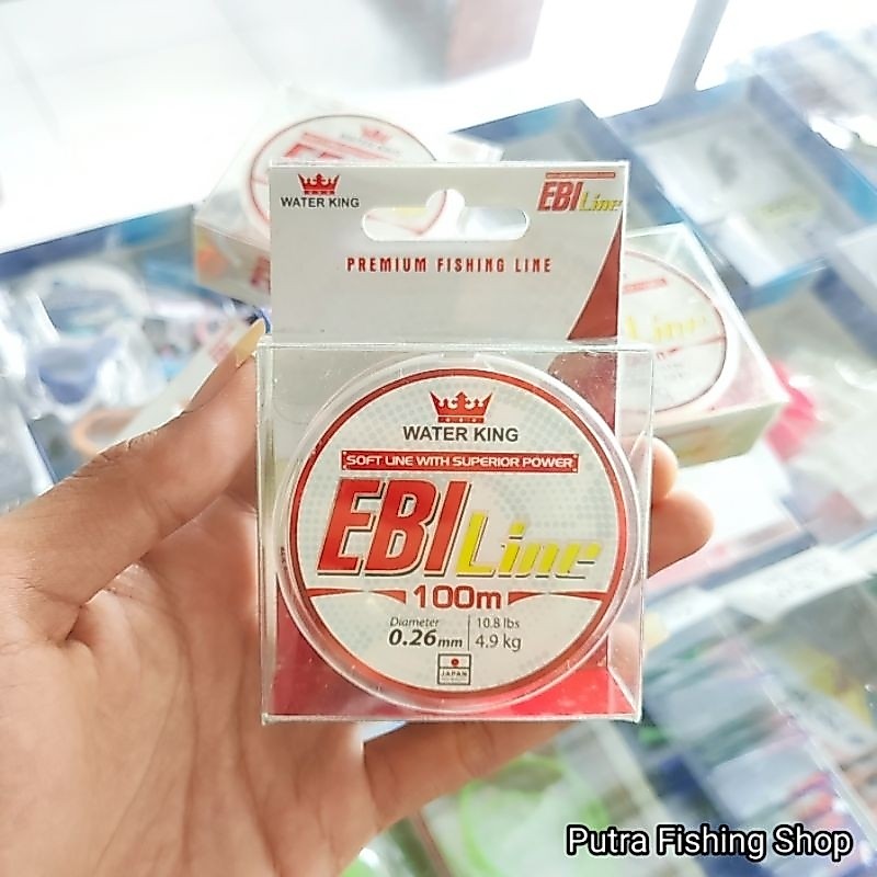 Senar Pancing Water King Ebi Line Soft Line With Superior Power Kemasan Mungil Murah - Senar Tali Pa