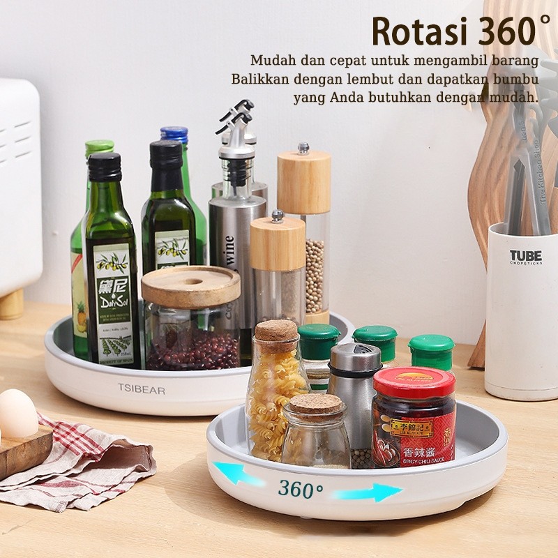 Rak putar 360 derajat rak bumbu muter rak putar bumbu dapur Organizer Meja Serbaguna Dapur Kamar Man