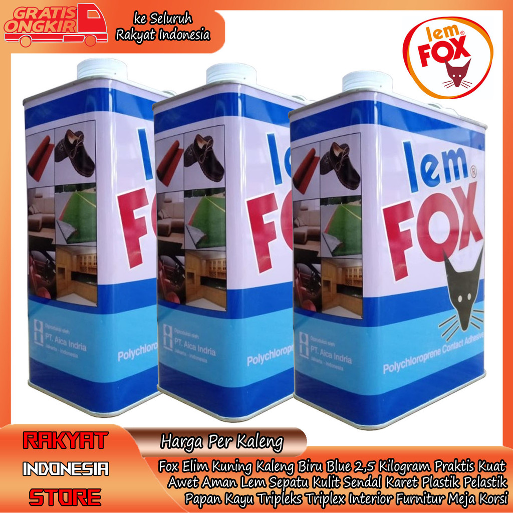 

Fox Lim Serbaguna Lempox Lempok Kaleng Biru Galon 2.5 Kg Kuning Kiloan Lim Elim Elem Aibon Ibon Aybon Perekat Kayu Kertas Industri Sepatu HPL Kulit Karet Prima Awet Kuat Merah Praktis ANN Papan Triplex Jok Motor