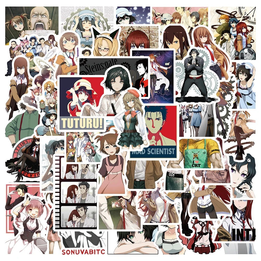 

10/30/50pcs Okabe Steins Gate Stickers Girls Makise Kurisu Mayuri Anime Sticker Scrapbooking Suitcase Luggage Decal Waterproof