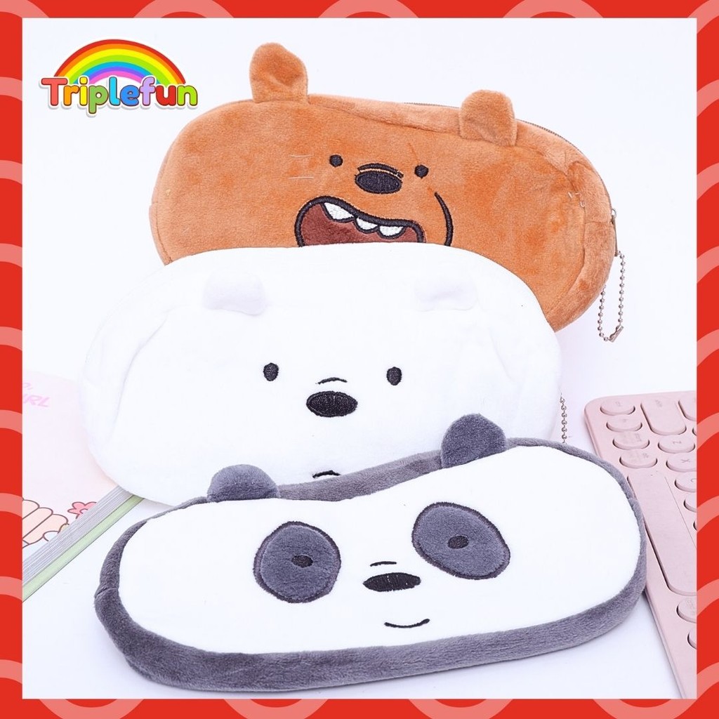 

Kotak Pensil Plushy WBB We Bare Bear Panda Ice Bear Grizzly Halus Lucu Unik Pouch Makeup Kosmetik Tempat Pensil