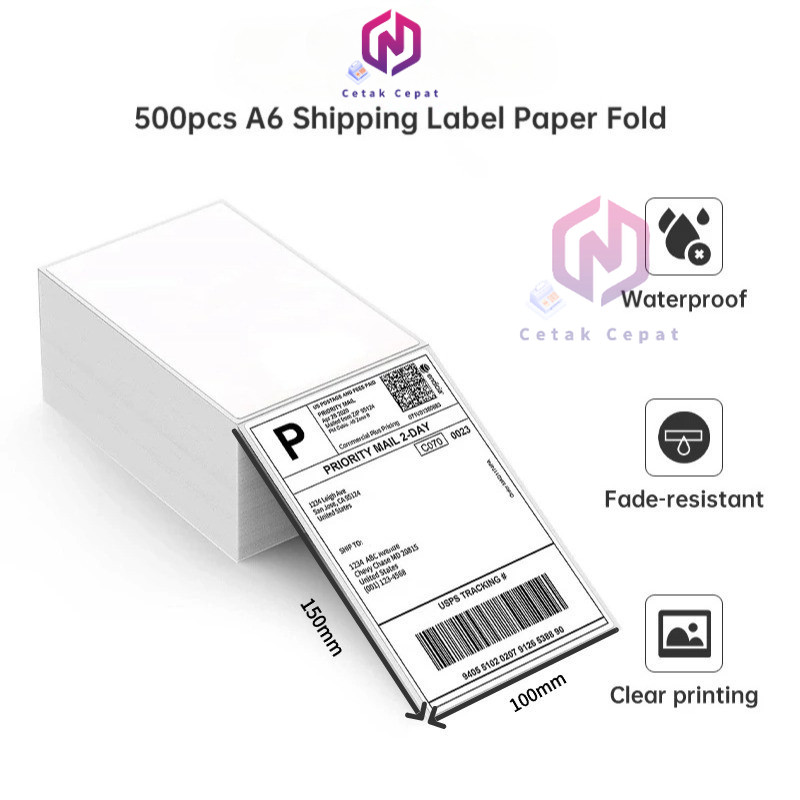 

A6 Thermal Label Sticker Roll 500pcs Thermal Label Sticker 100*150 Thermal Shipping Label