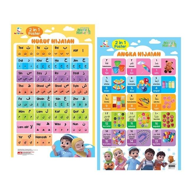 

Opredo 2 in 1 Poster Hafiz Hafizah - Huruf Hijaiah dan Angka Hijaiah
