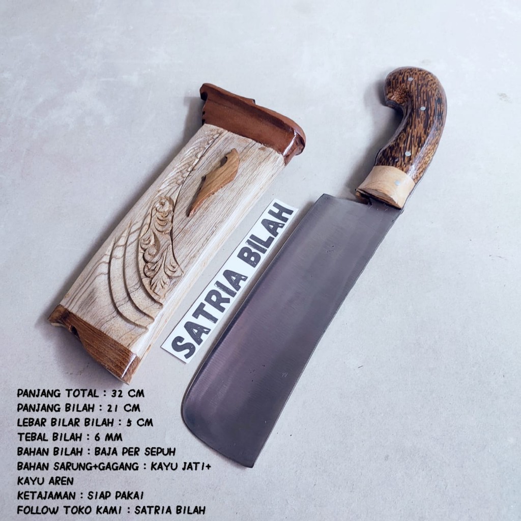 JAWARA99 GOLOK HAMBALAN Jati cacah choper daging tulang hewan GOLOK CIBATU ASLI fulltang baja per